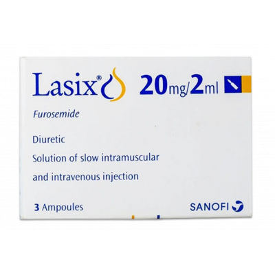 LASIX 20 MG / 2 ML ( FUROSEMIDE ) DIURETIC SOLUTION FOR SLOW IM INJECTION AND IV INJECTION 3 AMPOULES